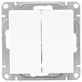 Выключатель встраиваемый 2 клавиши, цвет белый, EKF Эпика Выключатель встраиваемый 2 клавиши, цвет белый, EKF Эпика