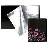  Папка пластиковая 40 прозрачных вкладышей А4 600 мкм Alingar карман на корешке, черная матовая, ALBC274 