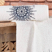 Комплект полотенец в коробке MERZUKA махровые 2 шт. RISING SUN (кремовый ) Комплект полотенец в коробке MERZUKA махровые 2 шт. RISING SUN (кремовый )
