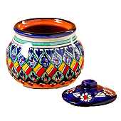  Сахарница Риштанская Керамика "Узоры", 500 мл, синяя 9408724 