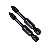 Биты PH2 50мм, хвостовик Е1/4", 2шт, Vertextools Биты PH2 50мм, хвостовик Е1/4", 2шт, Vertextools