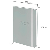 Ежедневник недатированный с резинкой А5 145х203мм, BRAUBERG, твердый, 160л, Minimal, серый, 116302