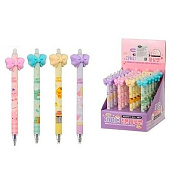  Ручка гелевая BASIR Бантик, автоматическая синяя со стираемыми чернилами 0,5 мм, ассорти, 1500 