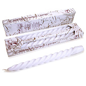 Свечи интерьерные Витые, 2 штуки h24,5см Цвет: жемчужный белый Свечи интерьерные Витые, 2 штуки h24,5см Цвет: жемчужный белый