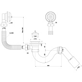 Сифон для ванны Ани с вып и перелив 1 1/2" 40/50  Е 151 