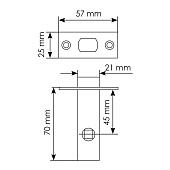Защелка межкомнатная LP6-45 SN с пласт.язычком никель Морелли Защелка межкомнатная LP6-45 SN с пласт.язычком никель Морелли