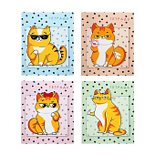 Тетрадь 48л. А5. Коты, клетка, обложка мелованный картон, блок офсет, микс, 4845977 Тетрадь 48л. А5. Коты, клетка, обложка мелованный картон, блок офсет, микс, 4845977