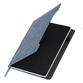 Блокнот А5 BRAUBERG Perfect, 80л, под кожу, софт-тач, держатель, клетка, серо-синий, 116618 Блокнот А5 BRAUBERG Perfect, 80л, под кожу, софт-тач, держатель, клетка, серо-синий, 116618