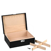 Шкатулка для украшений, 17х23х8,5 см, съёмная подставка, чёрный, 9905731 Шкатулка для украшений, 17х23х8,5 см, съёмная подставка, чёрный, 9905731