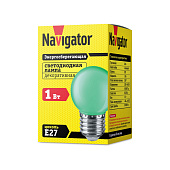  Лампа светодиодная 71 828 NLL-G45-1-230-G-E27 1Вт шар E27 220-240В зел. Navigator 71828 
