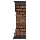 Портал Firelight Bricks Wood 30" камень коричневый, шпон темный дуб 120х96х34