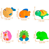 Набор резиновых игрушек для ванны «Малыши», с пищалкой, 6 шт., Крошка Я 2932017 Набор резиновых игрушек для ванны «Малыши», с пищалкой, 6 шт., Крошка Я 2932017