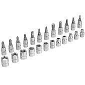  Набор инструментов 29 предметов, 1/4", пластиковый кейс,  Сибртех 