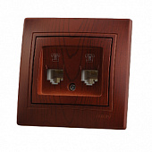 Розетка 2М СП телеф евро вишня с вст 701-0601-138 MIRA Розетка 2М СП телеф евро вишня с вст 701-0601-138 MIRA