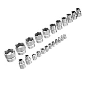 Набор инструментов, 76 предм., 1/2", 1/4", пластиковый кейс, Сибртех