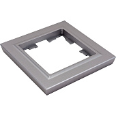 Рамка для розеток и выключателей, 1 пост, цвет сталь, IEK BRITE Рамка для розеток и выключателей, 1 пост, цвет сталь, IEK BRITE