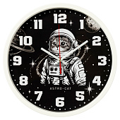 Часы настенные круг d=30 см, корпус белый "Космонавт", Рубин, 3027-044