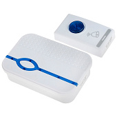  Звонок беспроводной, 32 мелодии, 100м радиус, IP20, бело-голубой Luazon LZDV-28 