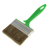Кисть плоская Работы по дереву 120х35мм, смешанная щетина, зеленая пластиковая ручка, АКОР Кисть плоская Работы по дереву 120х35мм, смешанная щетина, зеленая пластиковая ручка, АКОР