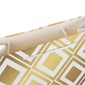  Пакет Золотая сказка Gold Luxury, 26,5x12,7x33 см, белый, 608249 