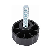 Ручка-барашек с резьбовым штифтом D42 М8x35, пластик, чёрный, 1шт