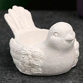  Подсвечник на 1 свечу «Птичка», гипс, перламутр, 8х5.5х4.5 см 