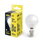 Лампа LED 7Вт Е14, шар, 4000К нейтр. бел. IEK Лампа LED 7Вт Е14, шар, 4000К нейтр. бел. IEK