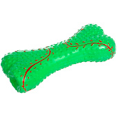  Игрушка резиновая для собак с пищалкой "Мой Бро", косточка, цвет зеленый, 875-355 