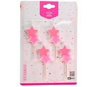  Набор свечей 4 шт. "Star glow", pink (12 см) 