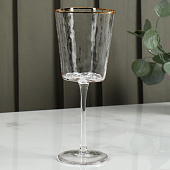  Бокал для вина Magistro «Жемчуг», 300 мл, 8,5х22 см, форма треугольник, с золотой отводкой 9346672 