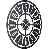  Часы настенные Дартс Рубин, d-50см, металл, открытая стрелка, черный , 5050-002 