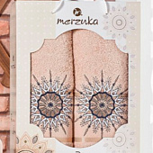 Комплект полотенец в коробке MERZUKA махровые 2 шт. RISING SUN (песочный) Комплект полотенец в коробке MERZUKA махровые 2 шт. RISING SUN (песочный)