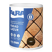 Декоративно-защитная лазурь для древесины "Aura Fasad Lazur" венге 2,5л Декоративно-защитная лазурь для древесины "Aura Fasad Lazur" венге 2,5л