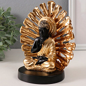 Сувенир полистоун "Будда. Пальмовый лист" золото и чёрный 14,5х9х17,5 см 10323437 Сувенир полистоун "Будда. Пальмовый лист" золото и чёрный 14,5х9х17,5 см 10323437