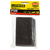 Губка шлифовальная STAYER "MASTER" угловая, зерно - оксид алюминия, Р120, 100 x 68 x 42 x 26 мм, средняя жесткость