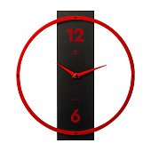 Часы настенные  металл+ дерево, круг 30,5 см, красный+черный "Time 3" Рубин 3330-003 