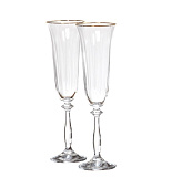 Набор бокалов для шампанского Crystal Bohemia FREGATA OPTIC, декор "Отводка золото" 190 мл (2 шт) БСС0471 Набор бокалов для шампанского Crystal Bohemia FREGATA OPTIC, декор "Отводка золото" 190 мл (2 шт) БСС0471