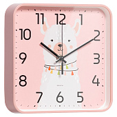Часы настенные квадрат 19х19см, корпус розовый, "Альпака" Часы настенные квадрат 19х19см, корпус розовый, "Альпака"