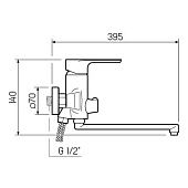  Смеситель для ванны картридж 35мм SL133-006E РМС 