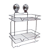  Полка настенная 2-ярусная малая на присосках Air-lock BI-3113 хром Delphinium 