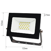 Прожектор LED СДО-7 30Вт 6500К IP65 черный /IN HOME Прожектор LED СДО-7 30Вт 6500К IP65 черный /IN HOME