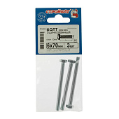  Болт М6х70, DIN933, 3шт, цинк 