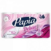Туалетная бумага Hayat Papia Deluxe Dolce Vita 4-х сл. белая 8 шт. (ф7)