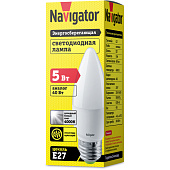  Лампа LED 5Вт Е27 свеча 4000К/Navigator NLL-P-C37 