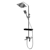 Душевой комплект Смеситель с кор.изливом, стойка, полка, верхний душ, ручной душ 5139 D71 CALORIE