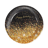 Тарелка бумажная "Happy Birthday", 18 см, набор 10 шт, 4817871