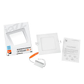 Светильник точечный встраиваемый LED PPL-S 12Вт 6500К квадрат ультратонк (170х20/монтажн d155) /Jazzway