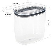 Емкость д/сыпучих 1,2л "Шайн" 95х150х150мм Графитовый, М1301 Емкость д/сыпучих 1,2л "Шайн" 95х150х150мм Графитовый, М1301