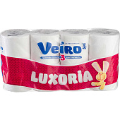  Туалетная бумага Veiro 8 шт 3сл  Luxoria, БЕЛЫЙ (6) 