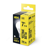  Лампа LED 7Вт Е14, шар, 4000К нейтр. бел. IEK 